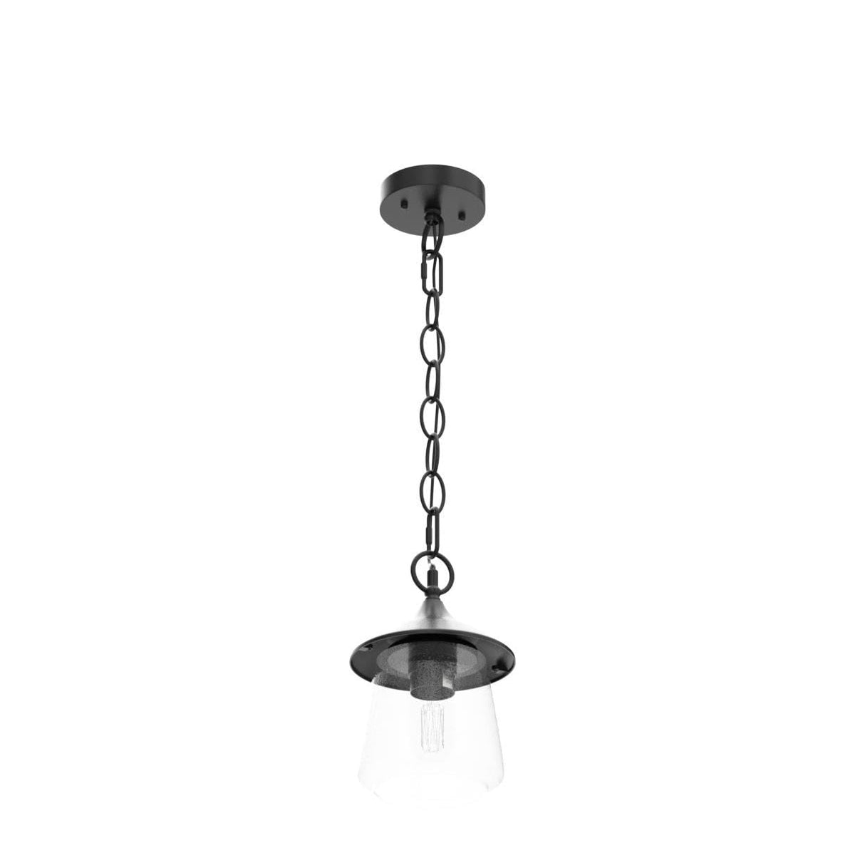 LOG BARN Outdoor Pendant Lights, Porch Fixture in Painted Black Metal with Clear Bubbled Glass Globe, Hanging Lantern Lamp for Gazebo, Entry, Yard LOG BARN