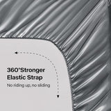 BEDELITE Satin Sheets Full Size Bed Set, Luxury Soft Dark Grey Silky Sheets for Hair and Skin, Similar to Silk Bed Sheets Set 4 Pieces with 1 Deep Pocket Fitted Sheet, 1 Flat Sheet, and 2 Pillowcases BEDELITE