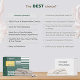 THREAD SPREAD 100% Organic Cotton Sheets Twin Size - 3 PC Organic Cotton Twin Size Percale Weave Sheet Set, Soft, Cooling, Crisp & Breathable, 16" Deep Pocket Bedding Set for Dorm Room - Blush THREAD SPREAD