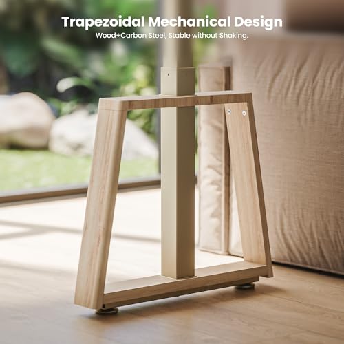 EUREKA ERGONOMIC Standing Desk, 63" Executive Height Adjustable Computer Desk with Single Motor, Touch Screen Control, Modern Trapezoidal Legs, PVC Oak Finish EUREKA ERGONOMIC