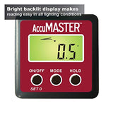 Calculated Industries 7434 AccuMASTER 2-in 1 Magnetic Digital Level and Angle Finder Certified IP54 Dust and Water Resistant,Red Brick Maroon Calculated Industries