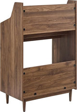 Crosley Furniture Liam Vinyl Record Storage Stand, Tiered Storage Shelves for Records, Walnut Crosley Furniture