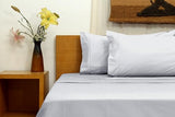 GO GREEN ORGANICS Organic Cotton Long Staple Silky Soft Single Pick Sateen Bed Sheet Set - Luxurious & Premium Hotel Quality - GOTS Certified - Solid Dyed (Grey Dawn, Queen (U.S. Standard)) GO GREEN ORGANICS