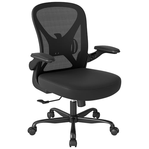 ZZH Ergonomic Office Chair Set of 10 with Adjustable Lumbar Support, Mesh Home Office Desk Chair with Wheels and Flip-up Arms, Black ZZH