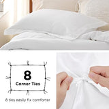 Bedsure Duvet Cover Twin/Twin XL Size - Soft Double Brushed Bedding Set for Kids & Adults, Zipper Closure, 2 Pieces, Includes 1 Duvet Cover (68"x90") & 1 Pillow Sham, NO Comforter, White Bedsure