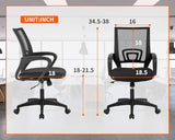 Home Office Chair Ergonomic Desk Chair Mid-Back Mesh Computer Chair Lumbar Support Comfortable Executive Adjustable Rolling Swivel Task Chair with Armrests(Black) FDW