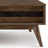 SIMPLIHOME Clarkson SOLID ACACIA WOOD 48 Inch Wide Rectangle Mid Century Lift Top Coffee Table in Rustic Natural Aged Brown, for The Living Room and Family Room SIMPLIHOME