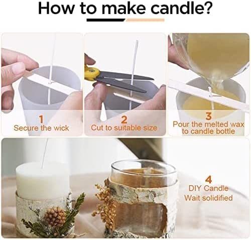 PXBBZDQ 12" Long Pre-Waxed Candle Wicks for Making - 100 Piece Thick Lx Wicks PXBBZDQ