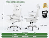 Veratric White Ergonomic Office Chair: Mesh Desk Chair Comfy with Adjustable Lumbar Support 400lbs High Back Computer Gaming Chair - Big and Tall Office Chairs with Extra Wide Seat-Adults Home Office Veratric