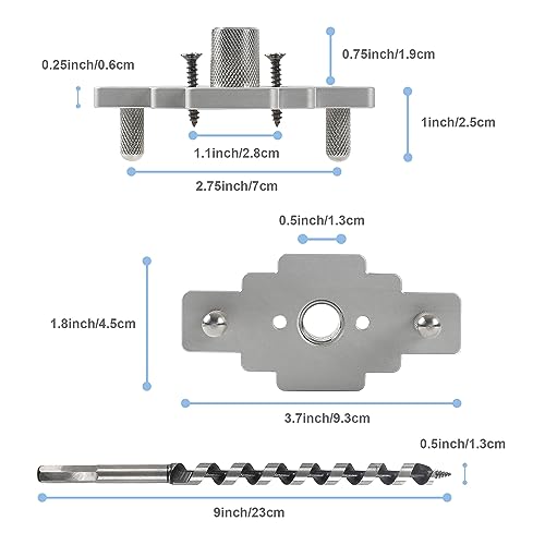 Floating Shelf Bracket Dowel Jig Kit with 1/2" x 9" Drill Bit, Self Centering Straight Hole Drill Guide for Installing Floating Shelf Hidden Bracket 1/2" X 6", 1/2" X 8" MaxxGeek