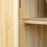 Outsunny Garden Storage Cabinet, Outdoor Tool Shed with Galvanized Top and Two Shelves for Yard Tools or Pool Accessories, Natural Outsunny