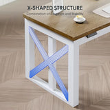 FLEXISPOT L-Shaped Executive Electric Standing Desk, 55"x48" Wood Farmhouse Home Office Height Adjustable Corner Desk with Drawer (3 Packages) FLEXISPOT