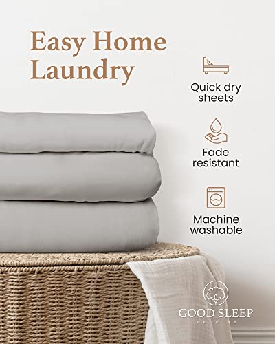 Good Sleep Bedding California King Fitted Sheets Only, 800 TC Cal King Sheets Deep Pocket Fitted, 100% Egyptian Cotton Single Fitted Sheet, Soft 16" Deep Pocket Fitted Sheet, Light Grey Fitted Sheet Good Sleep Bedding