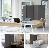 Room Divider, 4 Panel Folding Privacy Screen, 88” Portable Separating with 3 Metal Feet, Partition Room Dividers, Lightweight Freestanding Wall Divider Screen for Office Bedroom Hospital(Grey) Phonjoroo