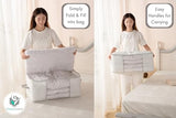 Comforter Storage Bag - Folding Organizer bag for King/Queen Comforters, Pillows, Blankets, Bedding/Quilt, Blanket, Duvet, Mothproof Space Saver; Large Collapsible Organizers, 24"x14"x11" Chaos Cleared