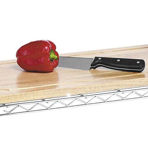 Whitmor Supreme Baker’s Rack with Food Safe Removable Wood Cutting Board - Chrome