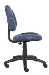 Boss Office Products B315-BE Perfect Posture Delux Fabric Task Chair Without Arms in Blue, 250 Boss Office Products