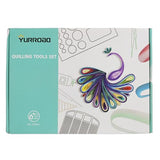 YURROAD 19pcs Beginners Quilling Tools Kit Electric Slotted Quilling Pen Template Board Curling Coach Crimper Comb Filigrana Tools Set YURROAD