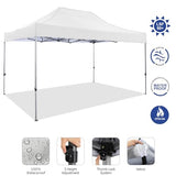 COBIZI 10x15 Heavy Duty Pop up Canopy Tent Easy Up Commercial Outdoor Canopy Wedding Party Tents for Parties All Season Wind & Waterproof Gazebo with Carry Bag, White(Frame Thickened) COBIZI