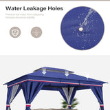 LAUSAINT HOME Outdoor Patio Gazebo 10'x13' with Expansion Bolts, Heavy Duty Gazebos Shelter Party Tent with Double Roofs, Mosquito Nettings and Privacy Screens for Backyard, Garden, Lawn, Elegant Blue LAUSAINT HOME
