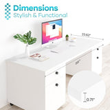 Kaboon White Table Top 23.62" D x 55" W, Solid One-Piece Desktop, Universal Wood Countertop, Reversible Laminate Top, Double Desks, L-Desk DIY, for Home and Commercial Kaboon