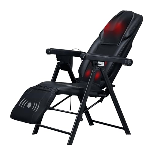 Ezencon Foldable Electric Massage Chair with Heat, Shiatsu, Kneading, Vibration, Full Body Relaxation, Adjustable Backrest & Neck Height,for Dad Mom Women Men Ezencon