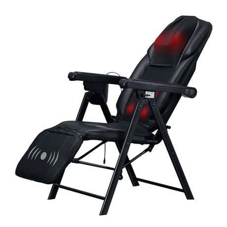 Ezencon Foldable Electric Massage Chair with Heat, Shiatsu, Kneading, Vibration, Full Body Relaxation, Adjustable Backrest & Neck Height,for Dad Mom Women Men Ezencon