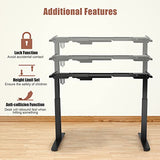 COSTWAY Electric Stand up Desk Frame, Ergonomic Sit to Stand Desk Frame w/Adjustable Height & Width, DIY Workstation Base w/Memory Controller for Home Office(Frame Only) (Black) COSTWAY