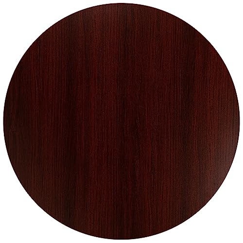 Flash Furniture Chapman 36" Round Multi-Purpose Conference Table in Mahogany - WoodArtSupply