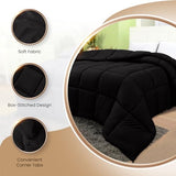 Utopia Bedding Comforters Twin Size, All Season Duvet Insert, Down Alternative Box Stitched Bed Comforter with Corner Tabs, Machine Washable (Black) Utopia Bedding