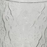 Deco 79 Glass Floral Living Room Decorative Jars Decorative Container with Brown Wooden Lids and Antique Style Knobs, Set of 2 Jar with Lid 9", 8"H, Clear Deco 79