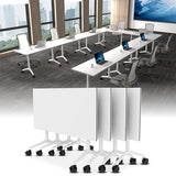 Folding Conference Table on Wheels, Modular Flip-Top Conference Room Table for 6–12 People, Mobile Training & Meeting Table for Office Classroom School, Space-Saving Design Generic