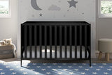 Graco Theo 3-in-1 Convertible Baby Crib - GREENGUARD Gold Certified, Converts to Toddler Bed & Daybed, Fits Standard Full-Size Baby Crib Mattress, 4 Adjustable Mattress Heights (Black)