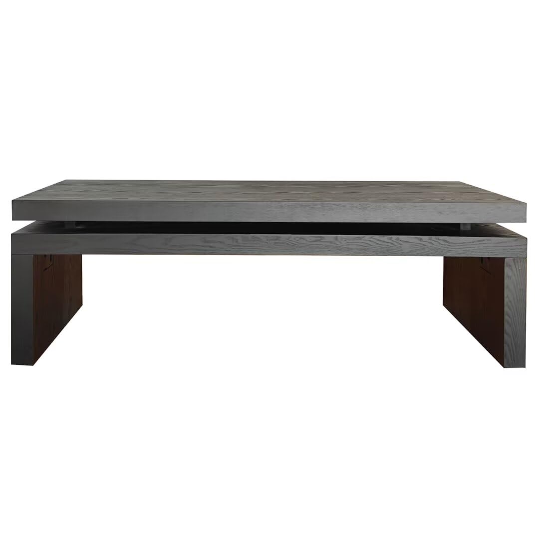 Modern Coffee Table, Black Wooden Coffee Table, Rectangle Cocktail Tea Table for Living Room, 47.6" L* 23.6" W * 16.3" H JIJIWANG