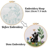 ZGEZGE Cat Embroidery Set – A Cute Black cat and Butterfly Pastoral Style DIY Embroidery Beginner Set Suitable for Both Beginners and Adults. Perfect for Handmade Gifts and Home décor.
