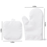 8 Pcs Sublimation Blanks Oven Mitts Set, 4 Sublimation Heat Resistant Oven Gloves and 4 Blank Sublimation Pot Holders for DIY Kitchen Dining Room Accessories ZUYYON