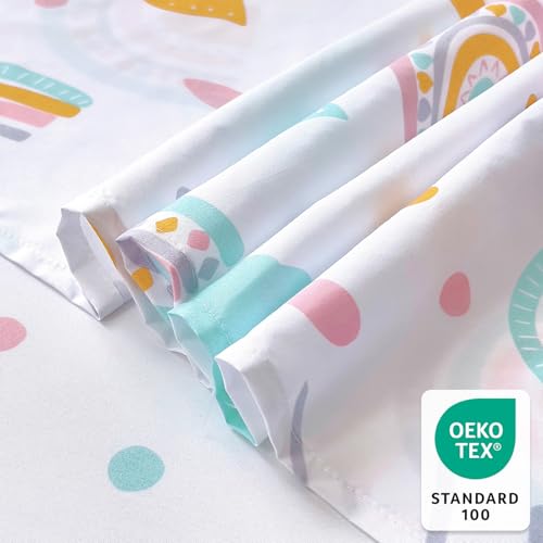 Homilay Full Sheet Set Kids - Rainbow 4 Pieces Soft Microfiber Cartoon Style Bedsheets for Boys Girls Teens, Oeko TEX, Breathable Deep Pocket Sheets(Rainbow) Homilay