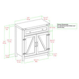 Walker Edison Cass Modern Farmhouse Double Barn Door Accent Cabinet, 30 Inch, Grey Wash Walker Edison