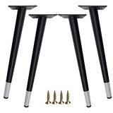 Black Gray Furniture Table Leg,Iron Round Tapered Sofa Legs,Slant Metal Cabinet Feet Furniture Leg Hardware,Replacement for Coffee Table Cupboard Chair,Height 10-72cm,4 Pack (72cm/28.3inch) (Black，gr WoodArtSupply