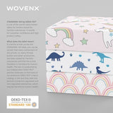 wovenx Kids Organic 100% Viscose Derived from Bamboo Sheet Set | Twin or Full Size Fitted Bed Sheets | Oeko-Tex Certified | Cute Toddler Bedding for Girls & Boys Rainbow Full wovenx
