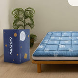 MAXYOYO Grey Cactus Pattern Queen Size Futon Mattress, Quilted Bed Mattress Topper, Extra Thick Folding Sleeping Pad, Breathable Floor Lounger, Guest Bed for Camping, Couch MAXYOYO