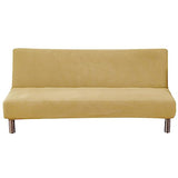 Stretch Futon Cover, Couch Cover for Futon, Armless Sofa Cover, Foldable Sofa Bed Slipcover Without Armrest, Universal Sofa Slipcover Furniture Protector for Kid, Pet(Small Checks Light Yellow,Medium) SHEKAKO