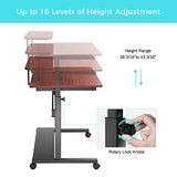EUREKA ERGONOMIC Height Adjustable Standing Desk, Mobile Desk with Detachable Hutch 41", Teak EUREKA ERGONOMIC