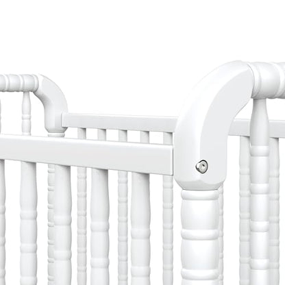 DaVinci Jenny Lind 3-in-1 Convertible Crib in White, Removable Wheels, Greenguard Gold (Mattress Not Included)