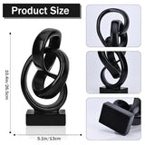 DOVDOV Abstract Black Knot Sculpture, Geometric Decor, Black Decorative Piece for Living Room Coffee Table or Bookshelf Top, Office Coffee Table or Entryway Console Decor. DOVDOV