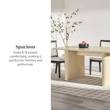 Walker Edison Modern Vertical Reeded Plinth-Base Dining Table, 68 Inch, Birch Walker Edison