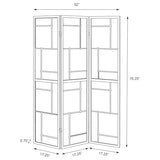 Coaster Home Furnishings - Damis - Solid Wood - 70-Inch 3-Panel Room Divider Folding Shoji Screen with White Paper Panels and Geometric Design - Living Room & Bedroom - Black and White - 900102 Coaster Fine Furniture