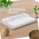 Manyshofu King Extra Deep Pocket Fitted Sheet Only - 1800 Thread Count Hotel Deep Fitted Sheet Up to 24 Inches Mattress, Pure White Bottom Sheet 18-24 Inch Microfiber Deep King Mattress Sheets Manyshofu