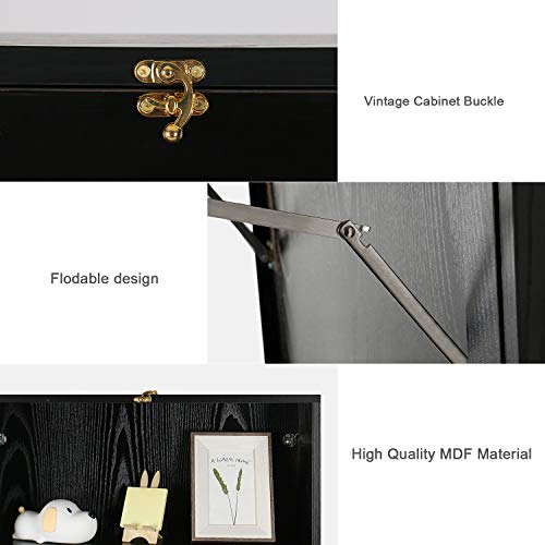 YUSING Wall Mounted Table, Fold Out Convertible Desk Multi-Function Computer Desk Writing Desk Home Office Wood Wall Floating Desk with Large Storage Area YU YUSING