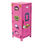 Schylling Girl Talk Locker - Customizable Miniature Metal Locker - Includes Pink Steel Locker, Lock, 2 Keys, and 17 Colorful Magnets - Ages 4 and Up Schylling